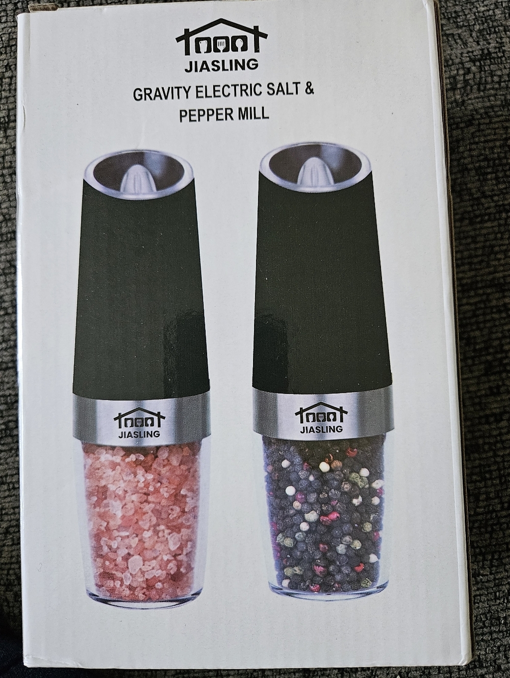 Black Gravity Electric Salt & Pepper Mill - Set of 2